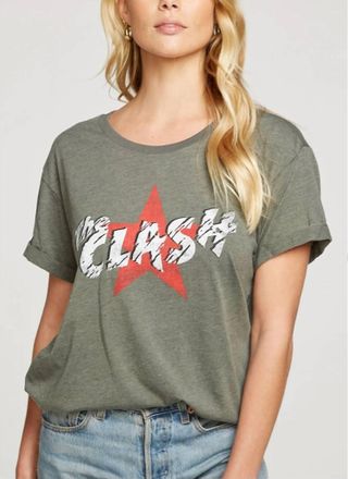 Chaser Clash Graphic Short Sleeve Graphic Tee In Muted Gray