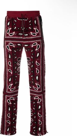 Amiri Printed Bandana Fleece Pants- Red / Black