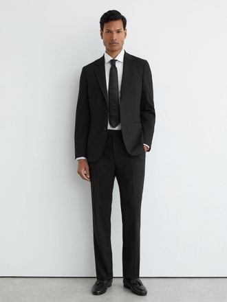 Reiss Black Tailored Fit Suit Trousers, 32