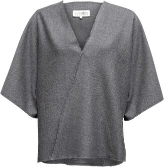 Maison Margiela Blusa con taglio a vivo - Grigio