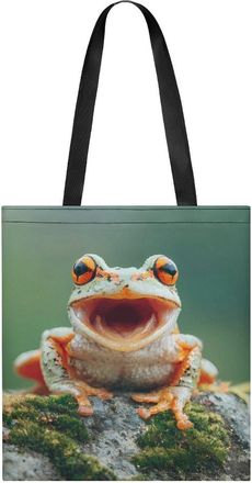 Generic Frog Tropical Amphibian Tote Bag for Women Men Shoulder Bags Purses Pouch Handbags