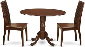 East West Furniture Dining Room Set Mahogany, DLIP3-MAH-W