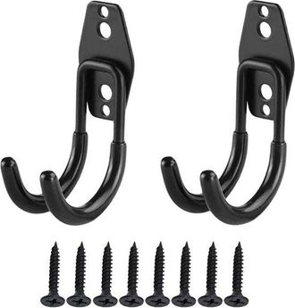 No Brand Dailygoods - Ganchos Para Garaje, 2 Piezas, Ganchos De Pared Para Herramientas De Bicicleta - Negro