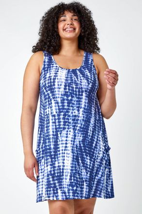 Roman Tie Dye Stretch Swing Dress