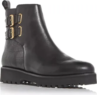 Andr&eacute; Assous Womens Andre Assous Pandora Boots Black Croc Embossed Leather Bootie HTAT495