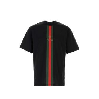 Gucci Web-stripe Logo-print T-shirt