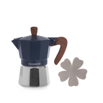 KASANOVA Caffettiera 3 tazze Blue Harmony