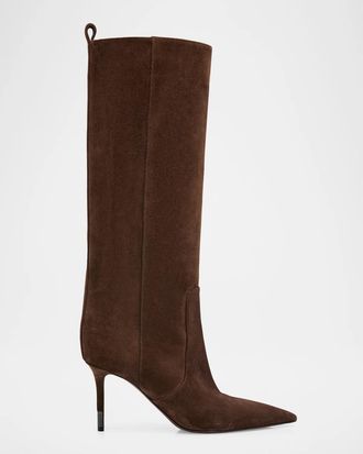 Brunello Cucinelli 80MM Suede Knee High Boots