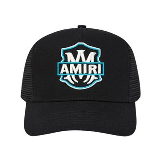 Amiri Caps, male, Black, Size: ONE SIZE MA Emblem Trucker Hat