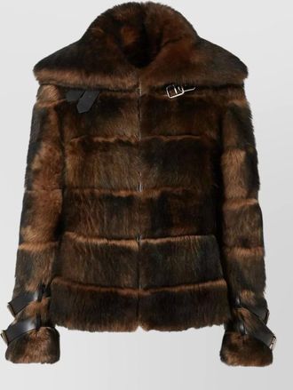 Fendi faux fur high collar blouson jacket