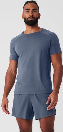 Alo | Triumph Raglan T-Shirt in Bluestone, Size: Large