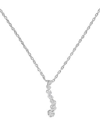 House of Brilliance Haus Of Brilliance Silver 0.25 Ct. Tw. Lab-Grown Diamond Pendant Necklace