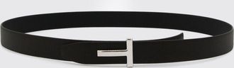 Tom Ford Cintura in pelle martellata con fibbia monogram metallica