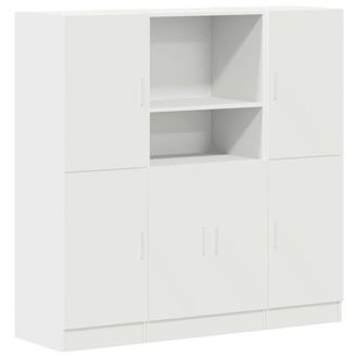 Berkfield Home 3 Piece Kitchen Cabinet Set White Engineered Wood