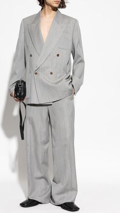 Amiri Double-breasted Blazer, Mens, Grey