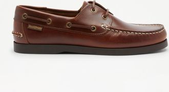 Russell & Bromley KEELEY Mens Brown Leather Stitch Detail Deck Shoe