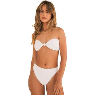 Dippin' Daisy's Swimwear Bunny Knotted Bandeau Bikini Top in White at Nordstrom, Size X-Large