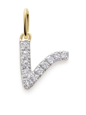 Monica Vinader 14ky yellow gold V diamond pendant - women - 14kt Yellow Gold/Lab Grown Diamond - One Size