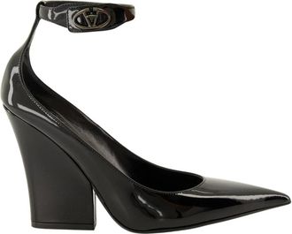 Valentino Garavani VLogo The Bold Zwarte Leren Hakken - Dames - Pumps - Zwart - 36 EU - Leer - Schoenen