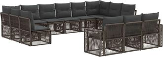 vidaXL Conjunto De Sof&aacute;s De Jard&iacute;n 13 Uds. Gris Y Gris Oscuro Vidaxl