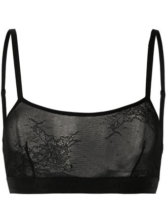 Karl Lagerfeld Kanten bralette - Zwart