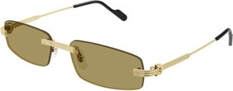 Cartier Ct 0535S Zonnebril - unisex - Zonnebrillen - Geel - 57 MM - Nylon - Accessoires