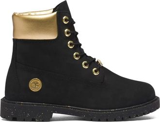 Timberland 6 inch Premium Black Nubuck/Gold laarzen - Zwart