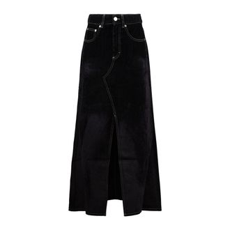 Department Five Farm Long 5-Pocket Skirt In Black Flock