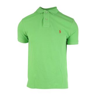 Polo Ralph Lauren Tops, Heren, Groen, S, Katoen, Polo met mesh-breisel
