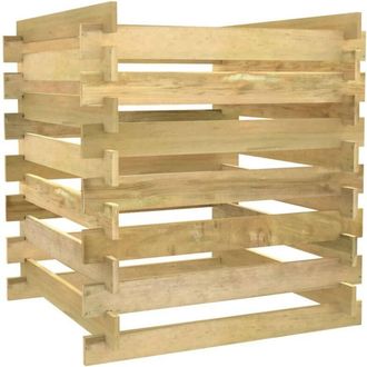 vidaXL Compostiera da Giardino a Doghe 90x90x90cm in Pino Impregnato - Vidaxl