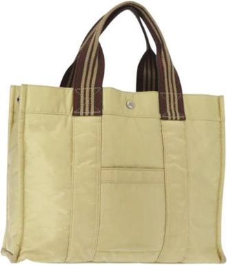 Burberry Pre-owned Nylon Tote Bag - Dames - Vintage Shopper - Beige - ONE Size - Nylon - Vintage