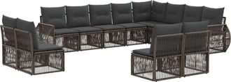 vidaXL Conjunto De Sof&aacute;s De Jard&iacute;n 12 Uds. Gris Y Gris Oscuro Vidaxl