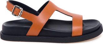 Guglielmo Rotta Lage Leren Sandaal - Dames - Sandalen - Bruin - 41 EU - Leer - Schoenen