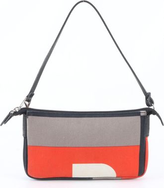 Bally Color Leather Canvas Handbag Shoulder Bag (Pre-Owned)