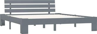 vidaXL Estructura De Cama Sin Colch&oacute;n Madera De Pino Gris 160x200 Cm Vidaxl