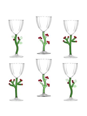 Ichendorf Botanica Christmas glasses (set of six) - unisex - glass - One Size - White