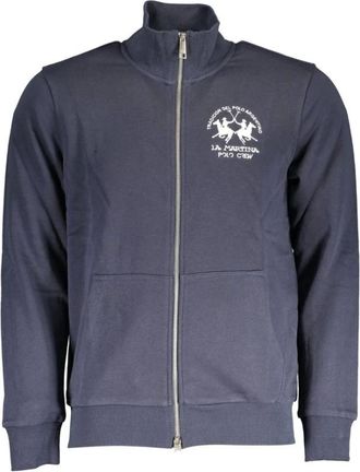 La Martina Hoodies & sweatvesten, Heren, Blauw, S, Katoen, Blauwe Katoenen Heren Trui met Borduurwerk