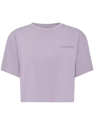 Plein Sport T-shirt crop in cotone - Viola