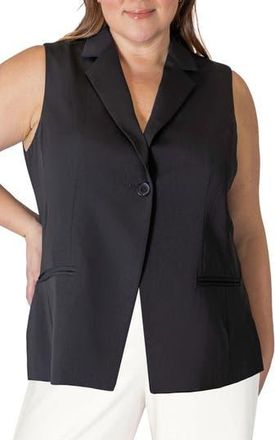 Mar&eacute;e Pour Toi Long Crepe Vest in Black at Nordstrom Rack, Size 1X
