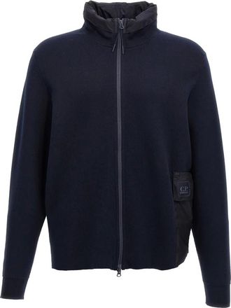 C.P. Company C.p. Company, Hoodies & sweatvesten, Heren, Blauw, M, Katoen, Metropolis Series Gebreid Katoenen Vest