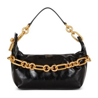 Balmain Middelgrote Sync-tas van kalfsleer - Dames - Schoudertassen - Zwart - ONE Size - Leer - Tassen