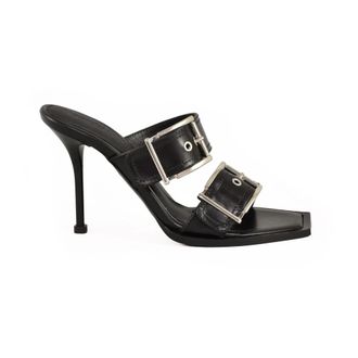 Alexander McQueen Sandalo - Dames - Muiltjes - Zwart - 36 EU - Leer - Schoenen