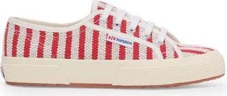 Superga 2750 Cotton Stripes Sneakers in Red-Off White at Nordstrom, Size 41.5