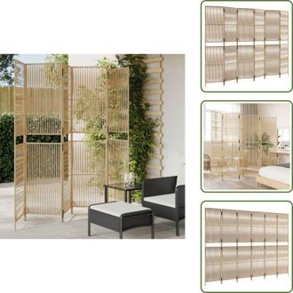 vidaXL Divisore per casa - vidaXL Divisorio per Ambienti a 6 Pannelli Beige in Polyrattan - Divisore per esterno