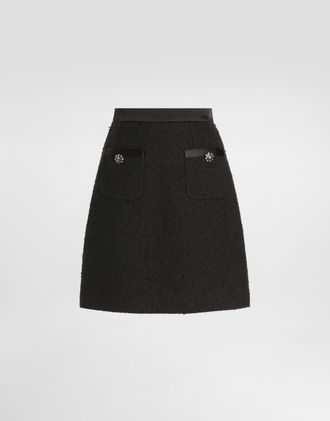 Dolce & Gabbana Rachel Basketweave Skirt - Woman Skirts Black 38