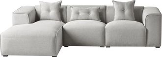 Beliani Beliani - Sof&aacute; Esquinero Tapicer&iacute;a De Poli&eacute;ster Cojines Adicionales Gris Claro Derecho Dolva
