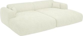 Vente-Unique Vente-unique - Divano 3 posti seduta comoda e profonda in Tessuto testurizzato Bianco sporco - pogni della Maison Céphy