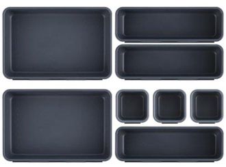 OEM Juego De 8 Cajas De Almacenamiento Con Cajones: 3 Tama&ntilde;os, Separadores Ajustables, Base Antideslizante