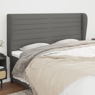 vidaXL Cabecero Con Orejas De Tela Gris Oscuro 163x23x118/128 Cm Vidaxl