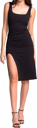 Pink Martini Ava Slide Slit Hem Detail Dress In Black